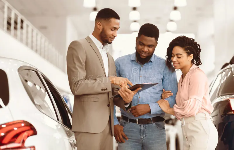 Happy customer confident in their vehicle purchase